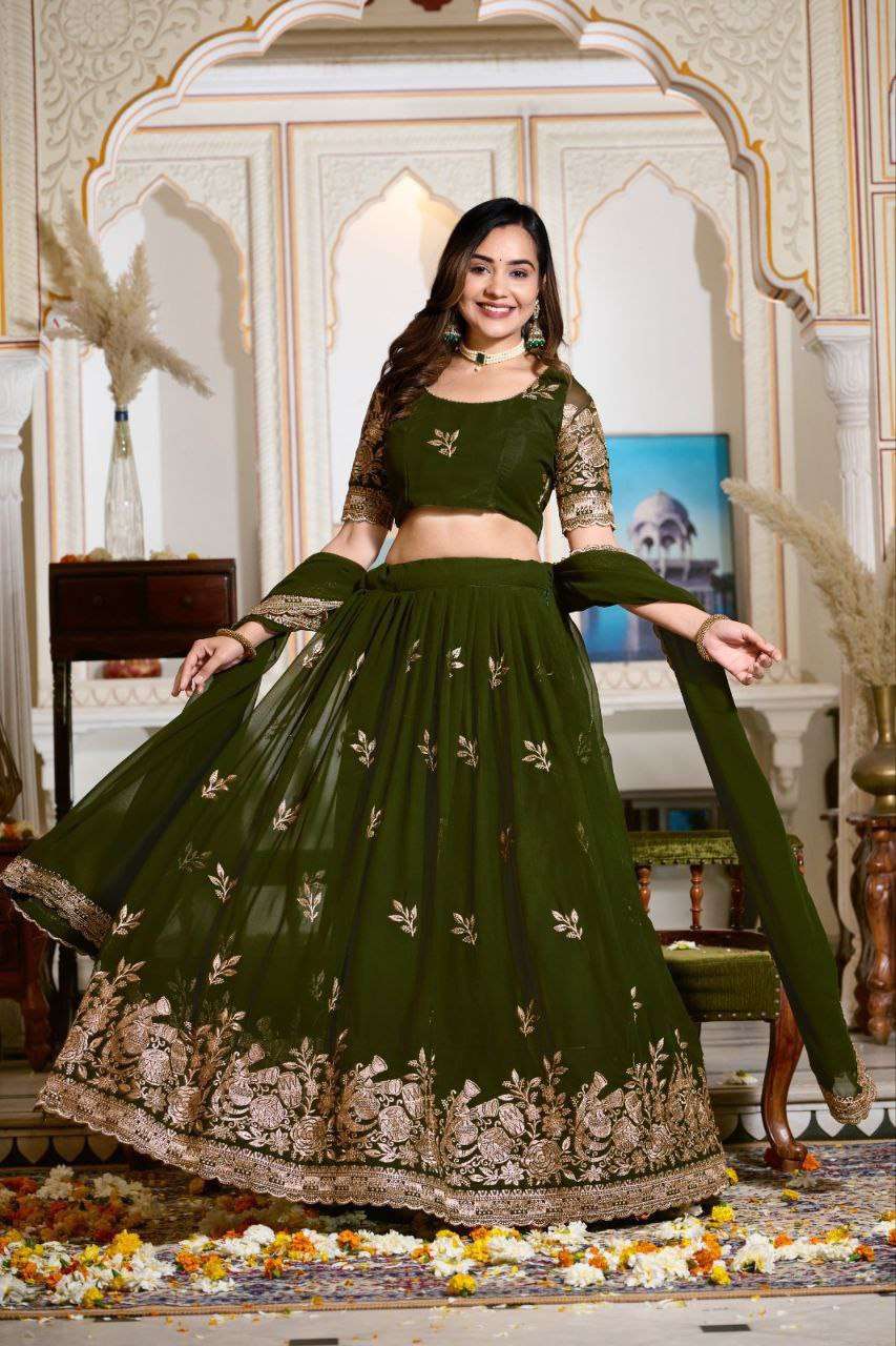 Women's Embroidered Lehenga Choli with Net Dupatta ? Festive & Wedding Wear Set - Image 19